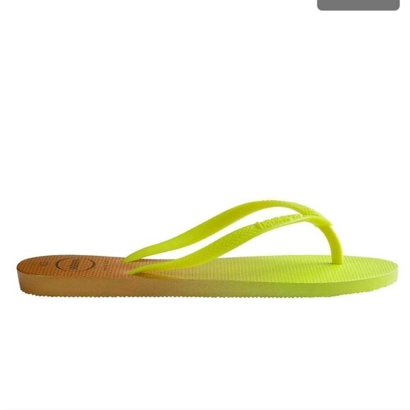 Havaianas Flip Flop- White/Florescent Glac Green and Gold- Size 5/6 - Picture 3 of 10